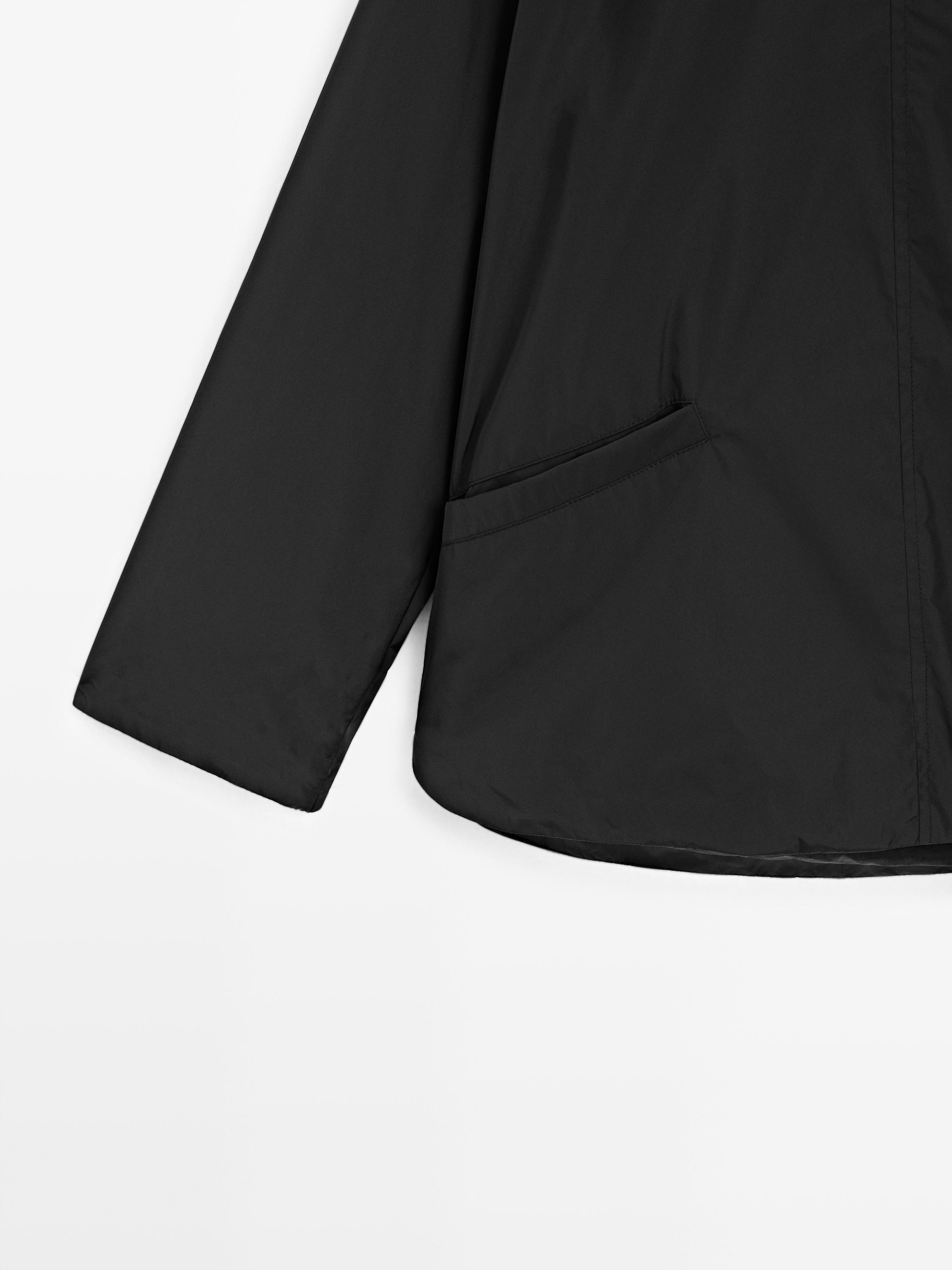 Short padded parka with collar detail